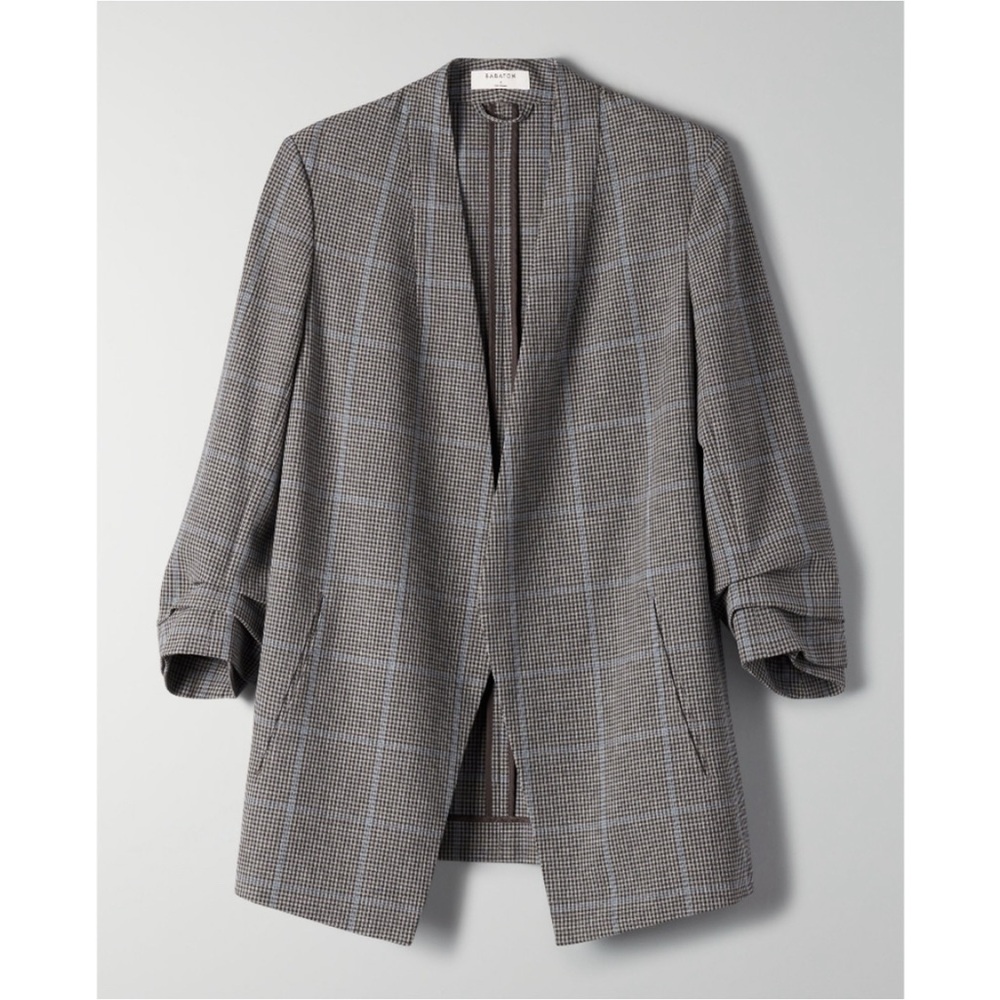Babaton Power blazer check dk grey grid plaid 2